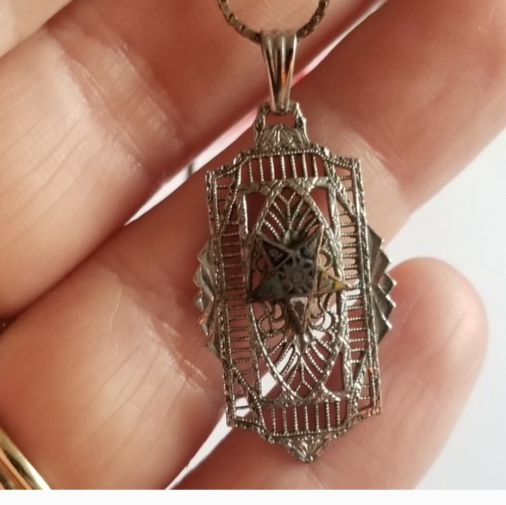 Reserved! Vintage Eastern Star pendant - Picture 4 of 5